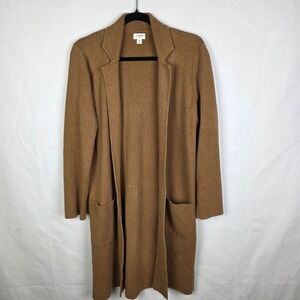 J. Crew Factory Long Open Front Cardigan in Camel/Tan